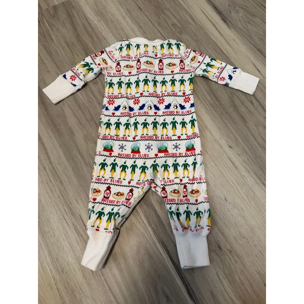 Hanna Andersson Elf HannaJams Zip Sleeper 0-3 Month Holiday Raised by Elves